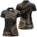 Personalized Golden Hawaiian Tribal Flame Darts Quarter-Zip Custom Men Dart