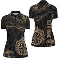 Personalized Golden Hawaiian Tribal Flame Darts Quarter-Zip Custom Men Dart