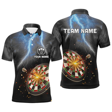 Personalized Thunder Lightning Black Darts Quarter-Zip Custom Dart