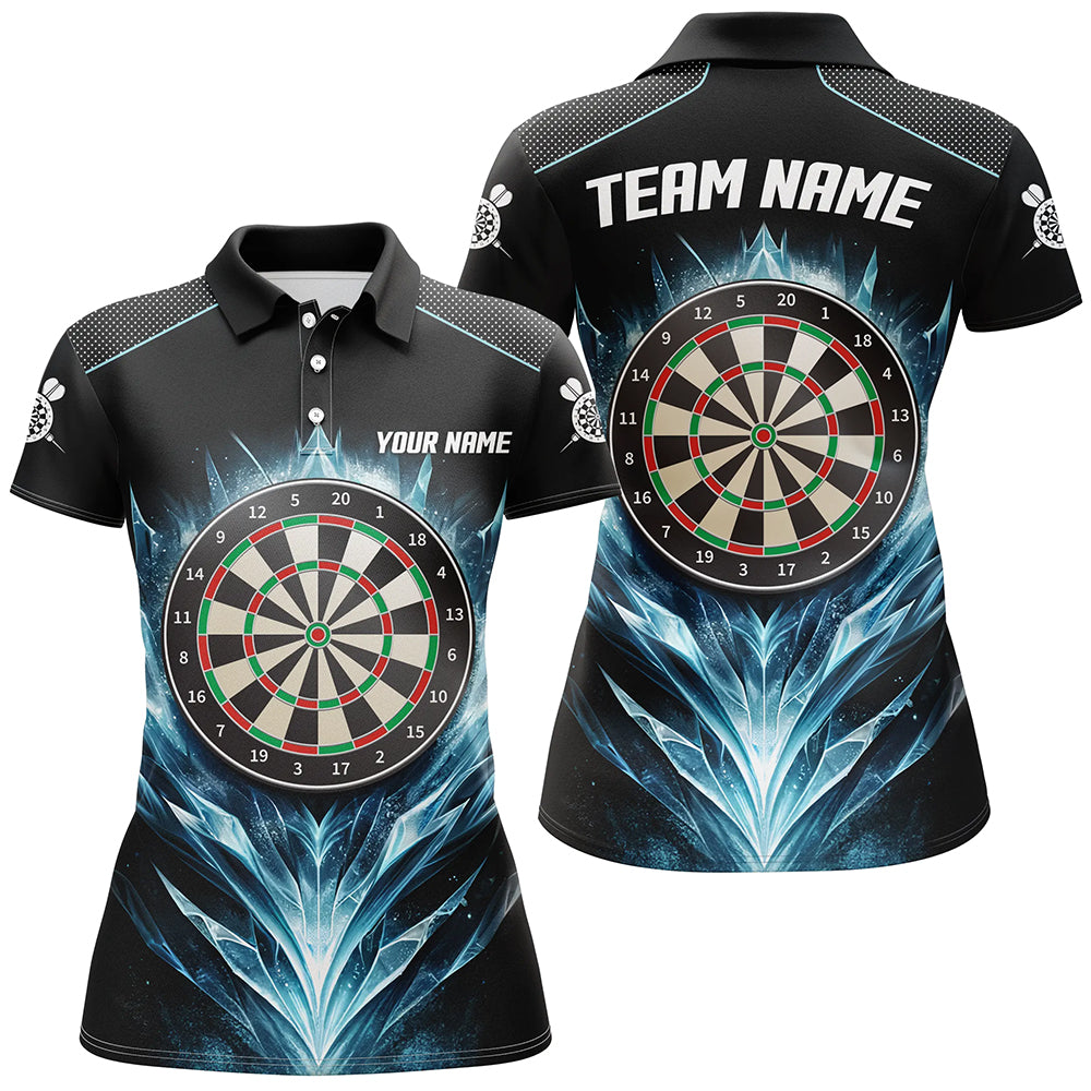 Icy Blue Black Dartboard Custom Darts Quarter-Zip Darts Dart