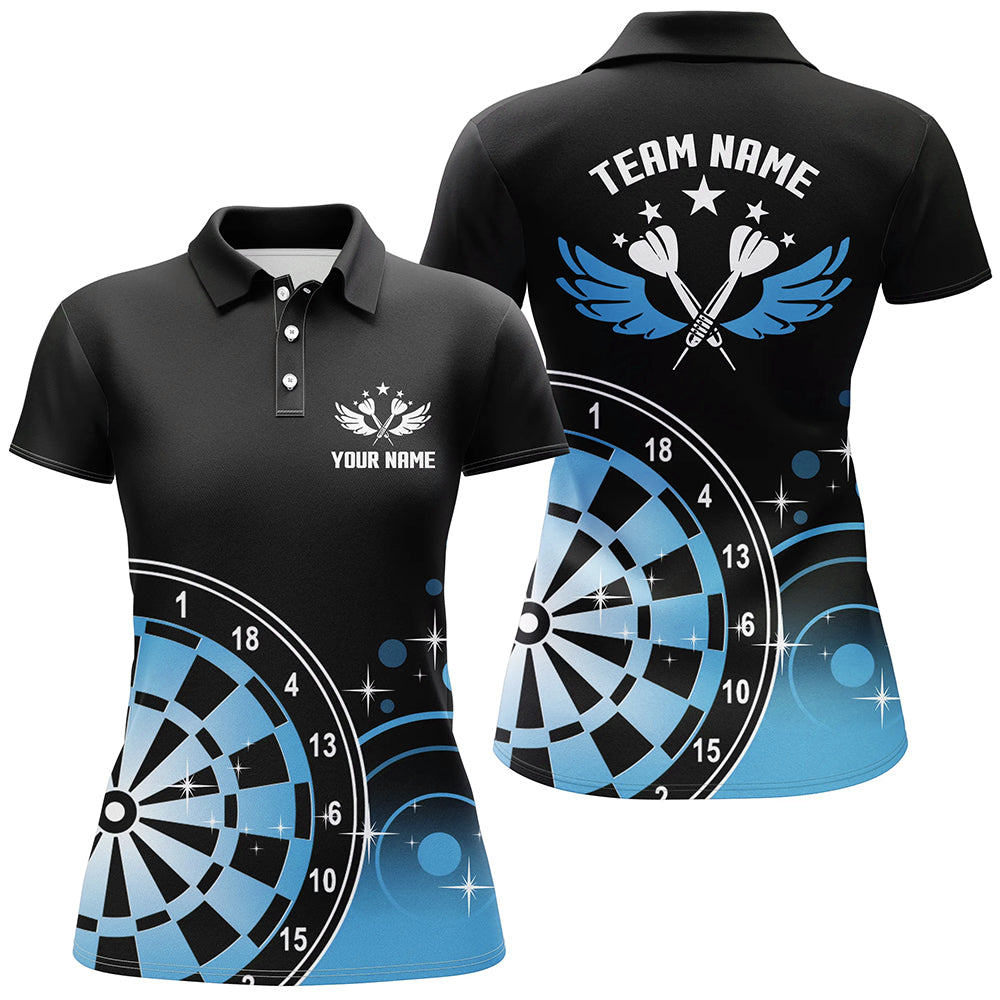 Personalized Darts Wings Black Blue Quarter-zip Darts Dart