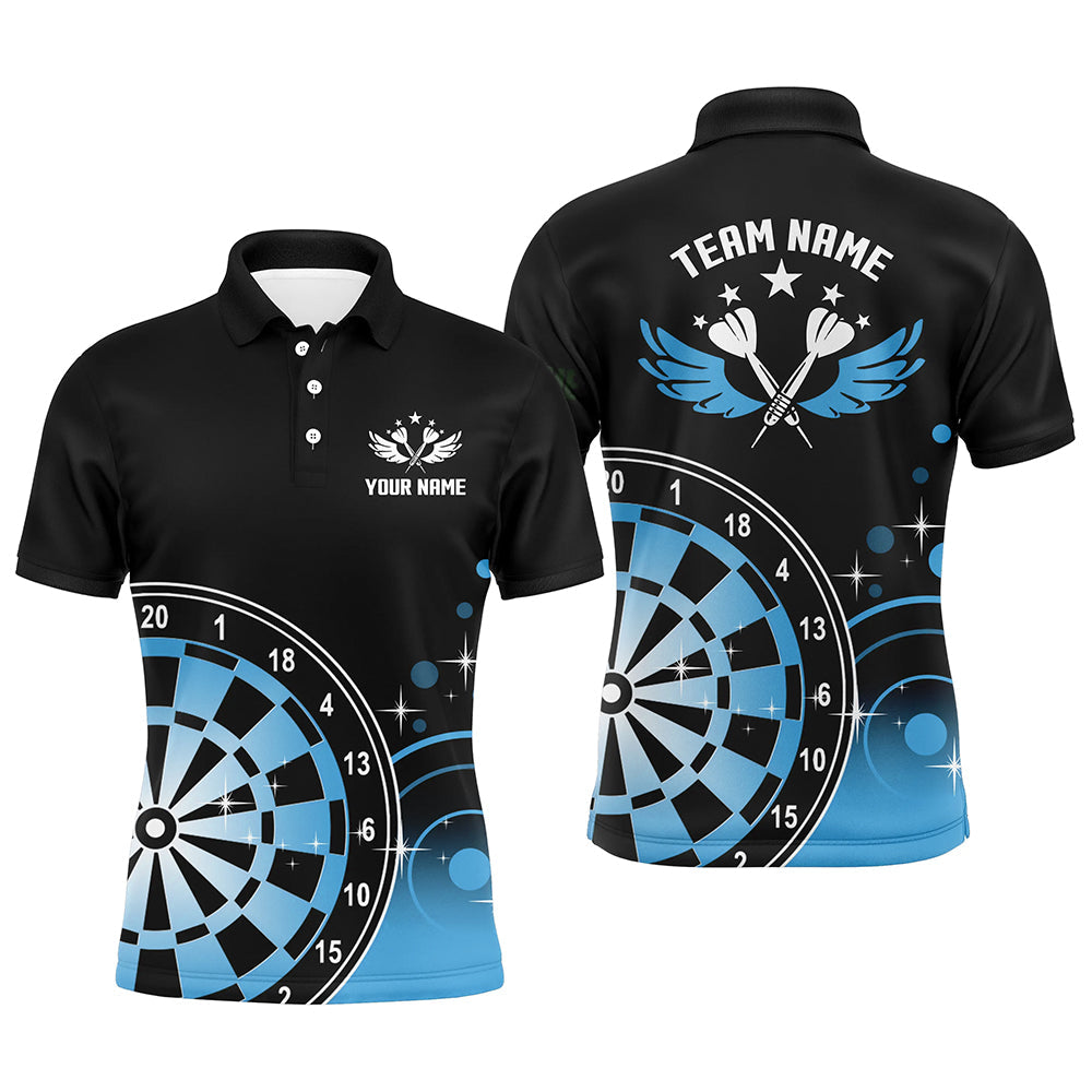 Personalized Darts Wings Black Blue Quarter-zip Darts Dart