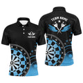 Personalized Darts Wings Black Blue Quarter-zip Darts Dart