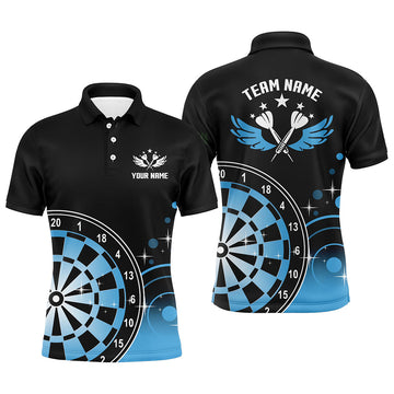 Personalized Darts Wings Black Blue Quarter-zip Darts Dart