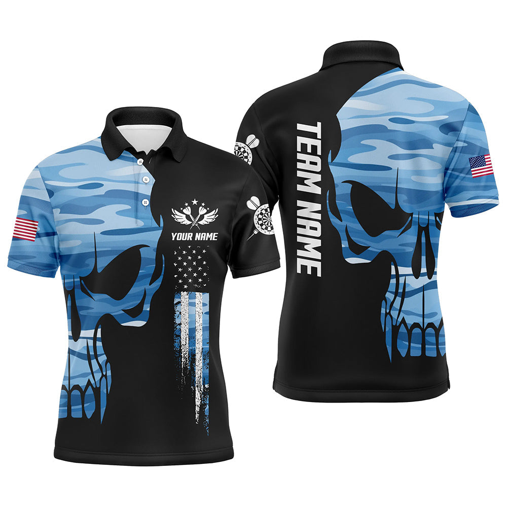 Blue Camo Skull American Flag Darts Custom Patriotic Dart