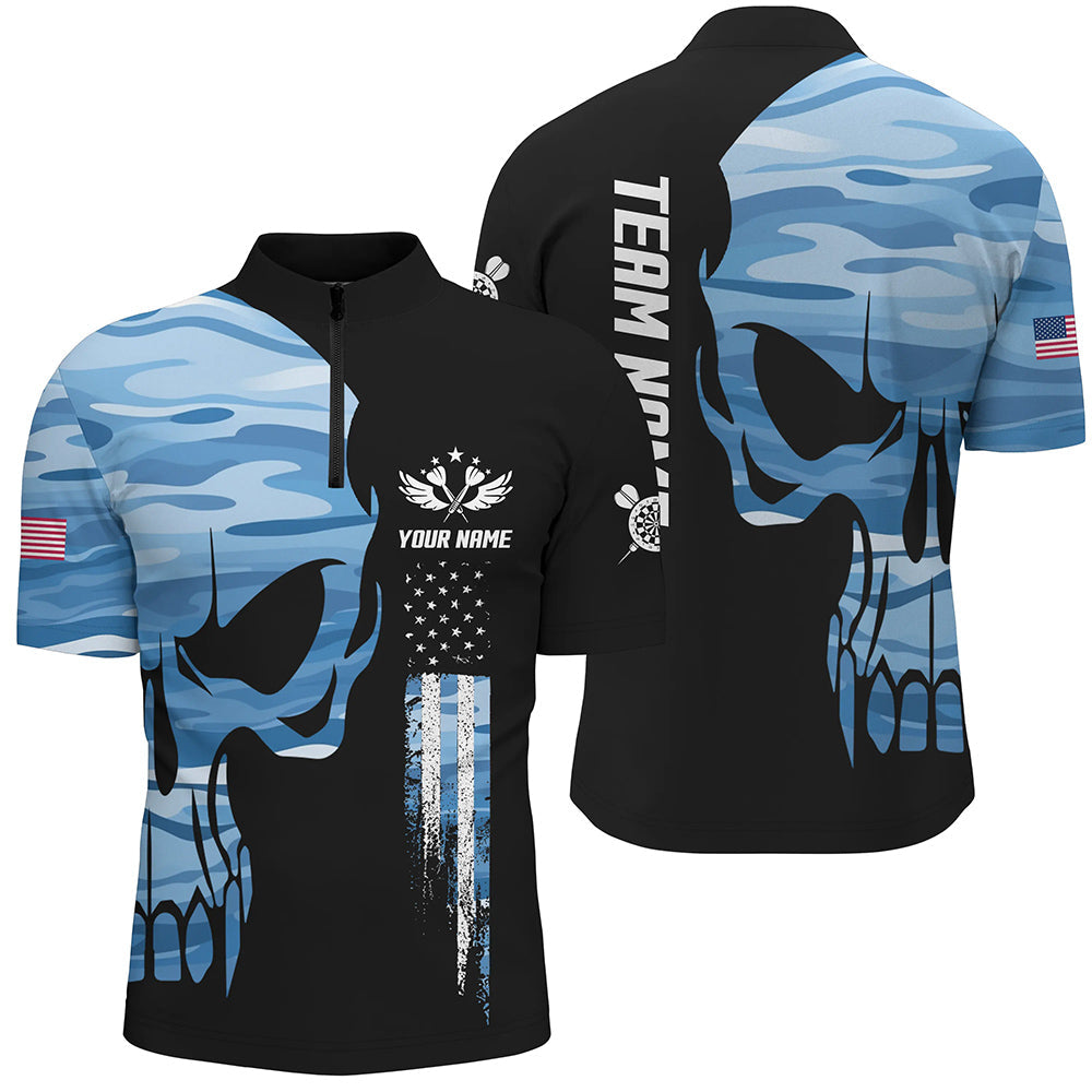 Blue Camo Skull American Flag Darts Custom Patriotic Dart
