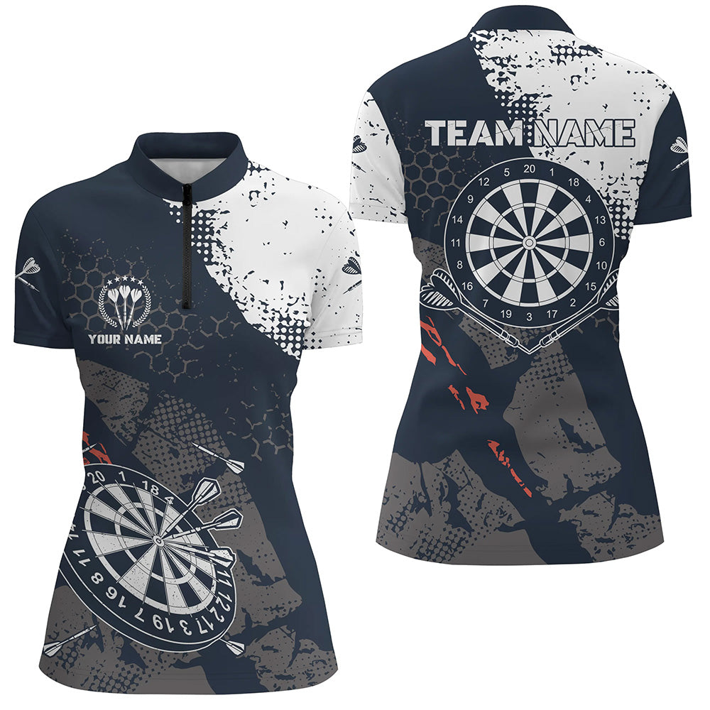 Retro Navy White Pattern Custom Darts Dart Team