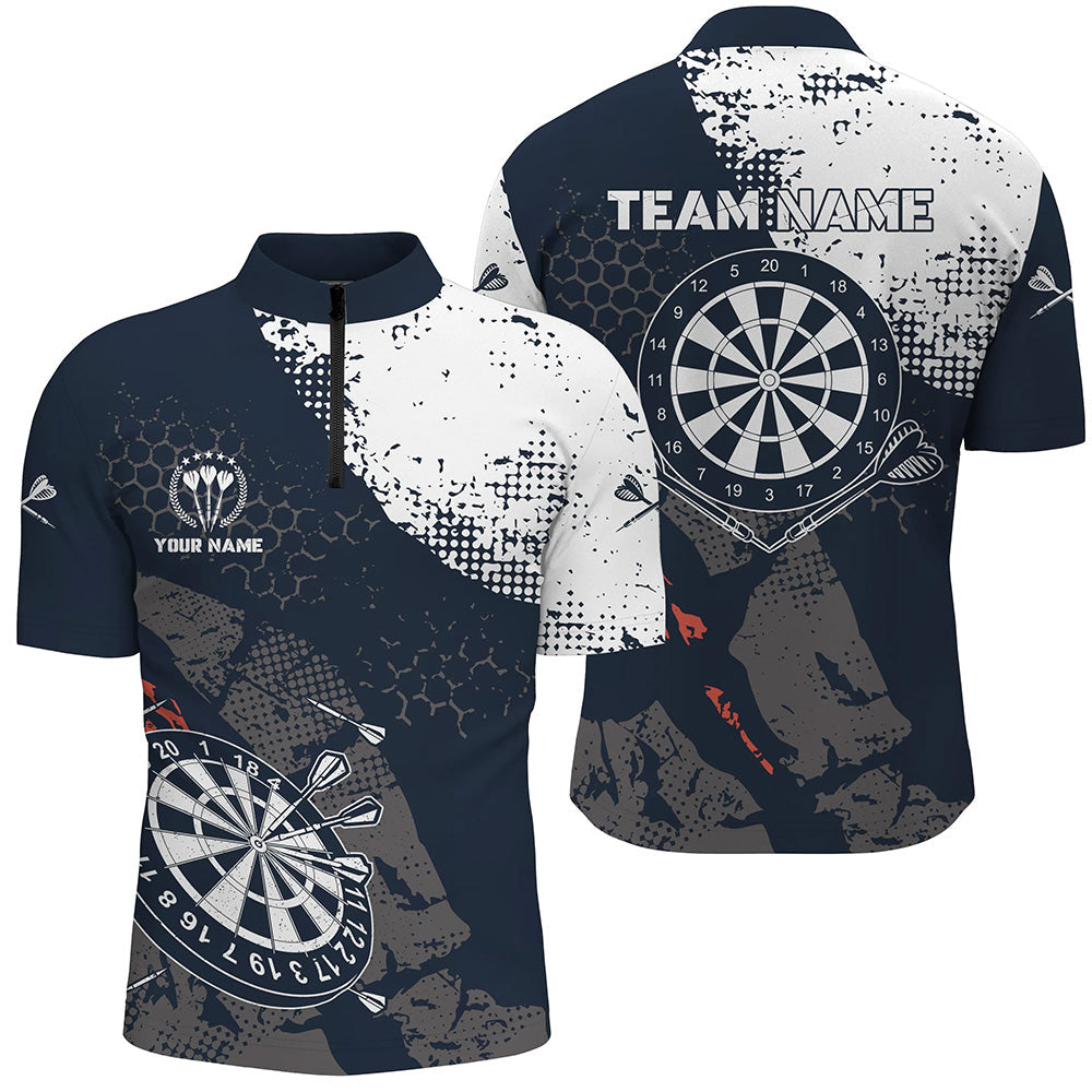 Retro Navy White Pattern Custom Darts Dart Team
