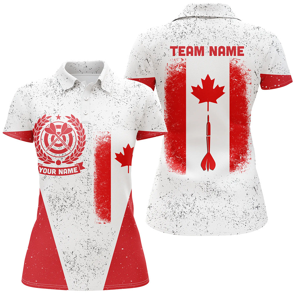 Grunge Canada Flag Darts Quarter-Zip Custom Patriotic Women Darts Dart