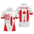 Grunge Canada Flag Darts Quarter-Zip Custom Patriotic Women Darts Dart