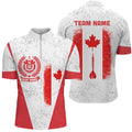 Grunge Canada Flag Darts Quarter-Zip Custom Patriotic Women Darts Dart