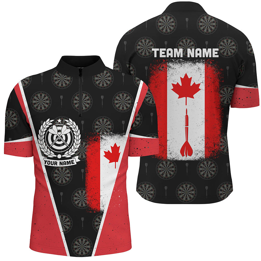 Retro Canada Flag Darts Quarter-zip Custom Patriotic Women Darts Dart