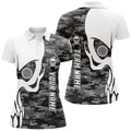 Personalized Grey Camo Skull Darts Quarter-Zip Custom Women Darts Dart
