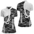 Personalized Grey Camo Skull Darts Quarter-Zip Custom Women Darts Dart