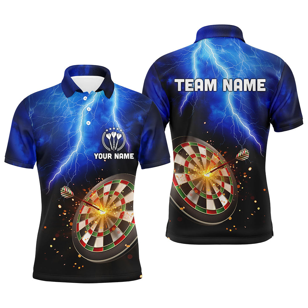 Personalized Thunder Lightning Blue Darts Quarter-zip Custom Dart