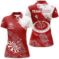 Retro Red White Pattern Custom Darts Quarter-zip Dart Team