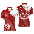 Retro Red White Pattern Custom Darts Quarter-zip Dart Team