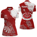 Retro Red White Pattern Custom Darts Quarter-zip Dart Team