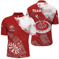 Retro Red White Pattern Custom Darts Quarter-zip Dart Team