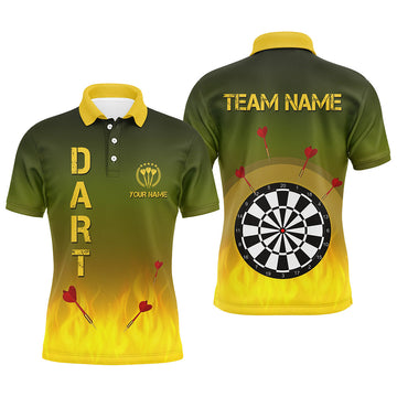Gradient Green Yellow Fire Flame Darts Custom Darts