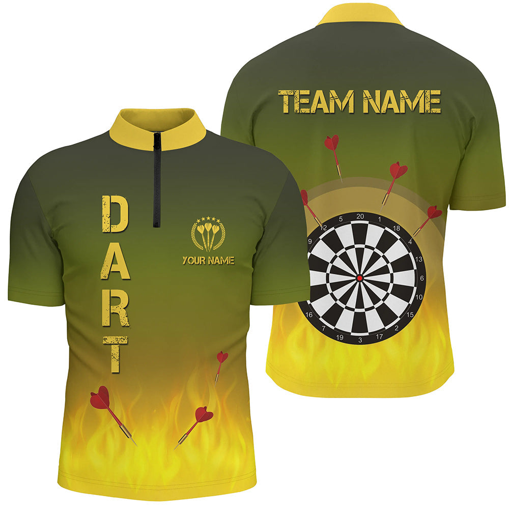 Gradient Green Yellow Fire Flame Darts Custom Darts