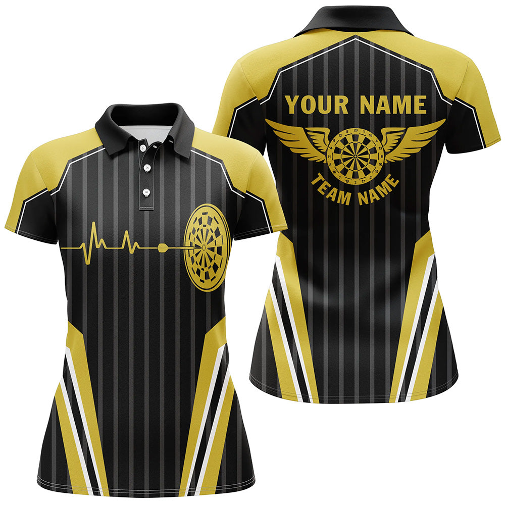 Customized Dart Board Lovers Yellow Heartbeat Quarter-Zip Darts