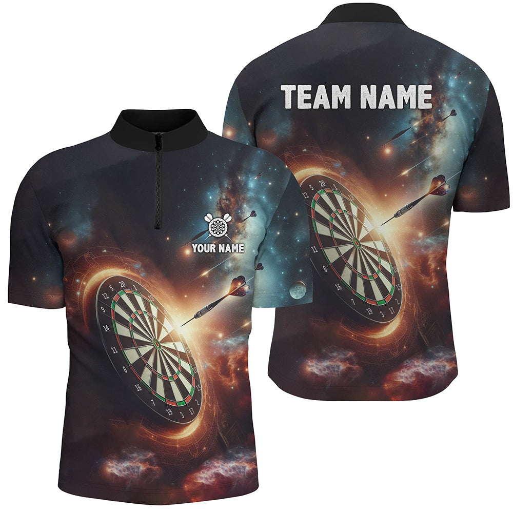 Darts In Galaxy 3D Printed Darts Quarter-Zip Custom Darts Dart