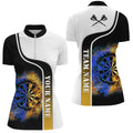 Pesonalized Darts Flame Quarter-Zip Custom Gradient Flame Cool Dart