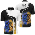 Pesonalized Darts Flame Quarter-Zip Custom Gradient Flame Cool Dart