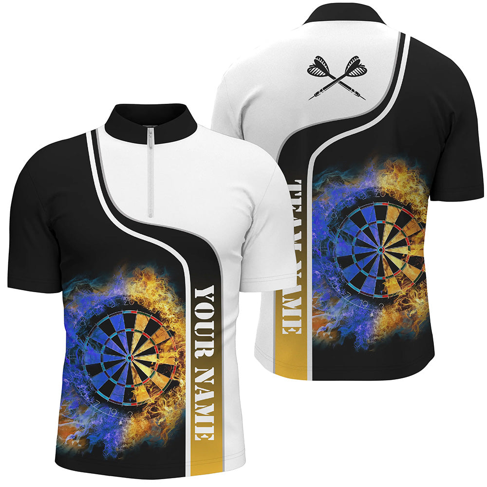 Pesonalized Darts Flame Quarter-Zip Custom Gradient Flame Cool Dart