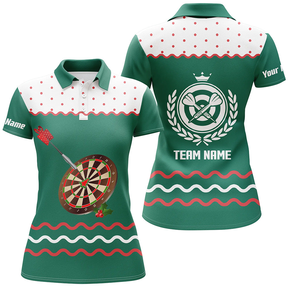 Personalized Darts Christmas Green Quarter-Zip Custom Women Darts Dart