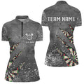 Paint Splash Grey Darts Quarter-Zip Custom Dart Team Dart