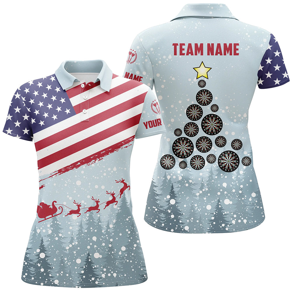Christmas American Flag Darts Quarter-Zip Custom Patriotic Dart