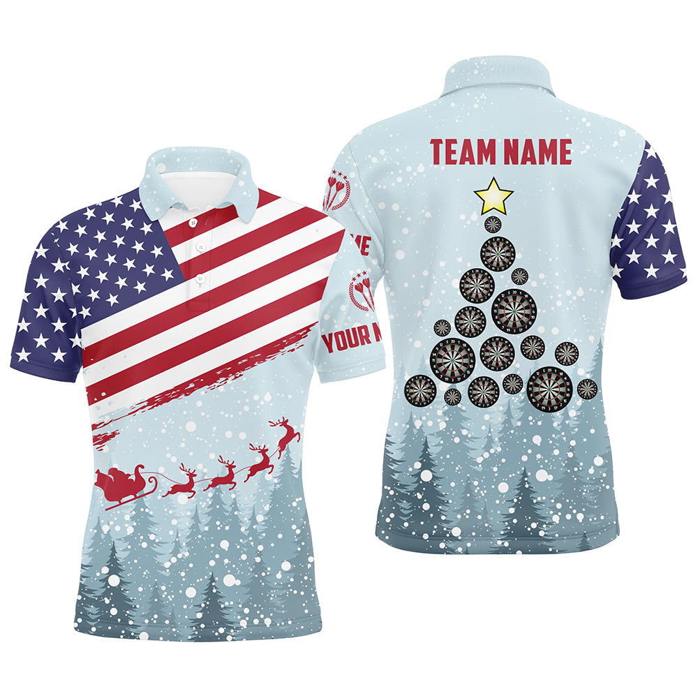 Christmas American Flag Darts Quarter-Zip Custom Patriotic Dart