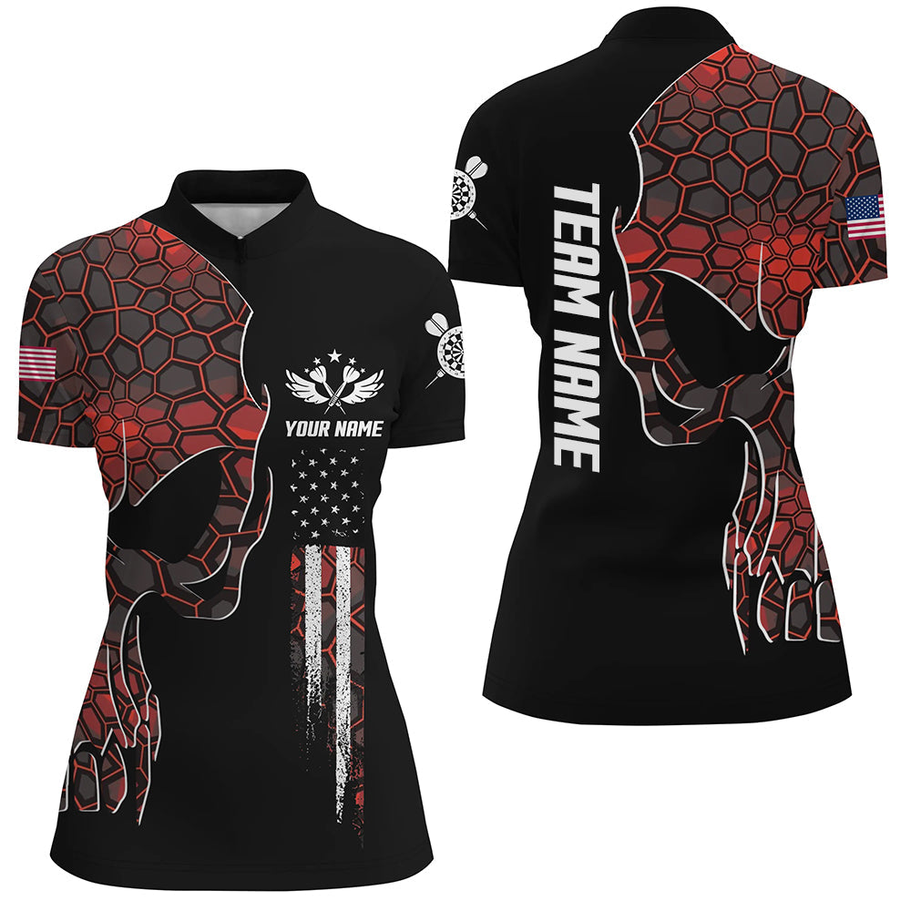 Red Geometric Camo American Flag Skull Darts Patriotic Women Dart