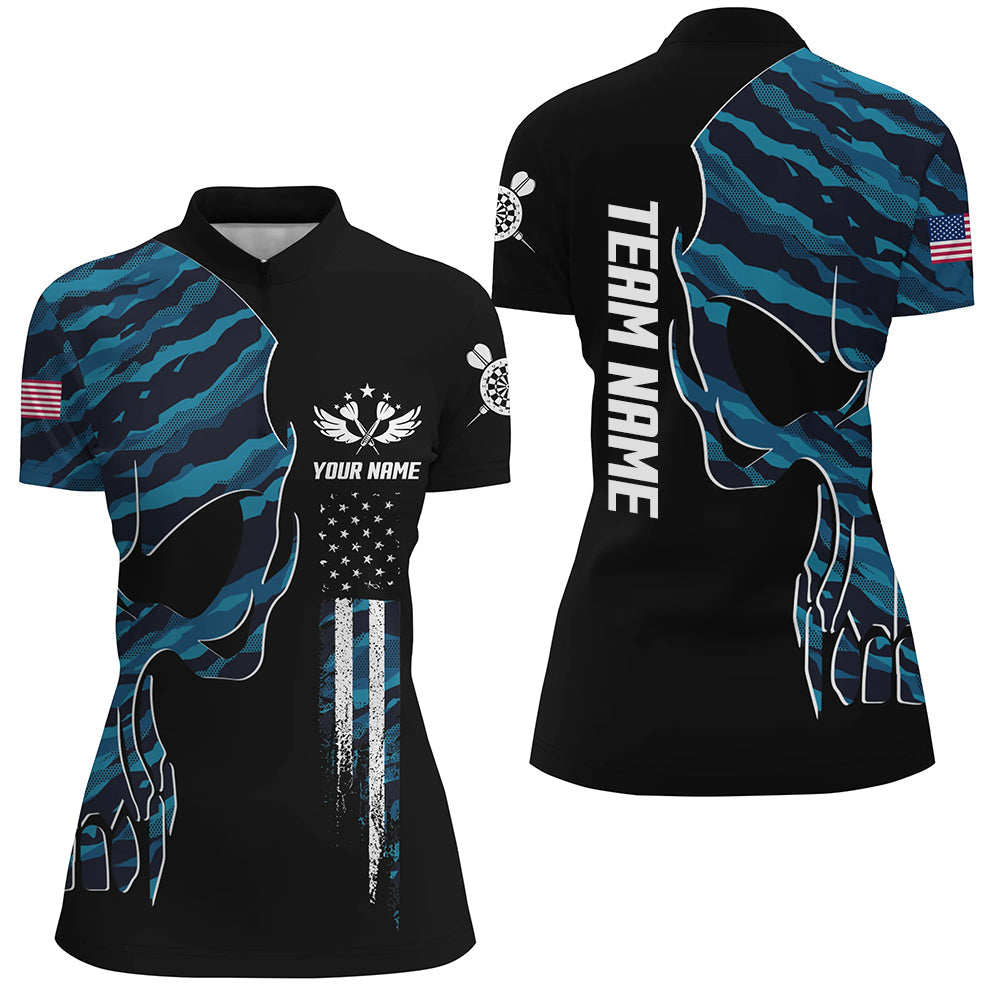 Skull Blue Camouflage American Flag Darts Patriotic Women Dart