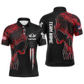 Red Grunge Camo American Flag Skull Darts Quarter-zip Patriotic Dart
