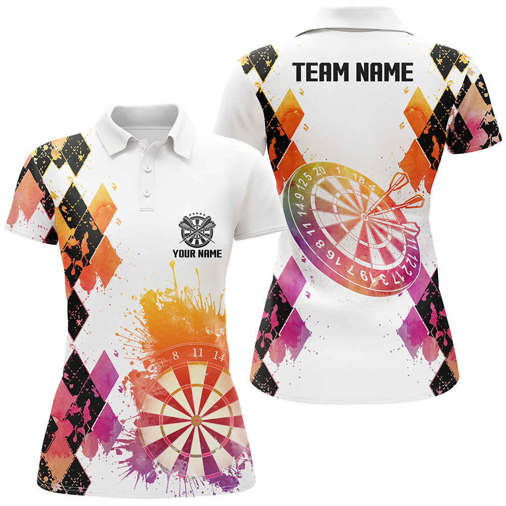 Colorful Watercolor Argyle Pattern Darts Custom Dart