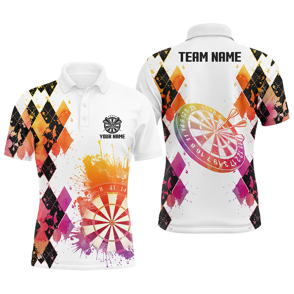 Colorful Watercolor Argyle Pattern Darts Custom Dart