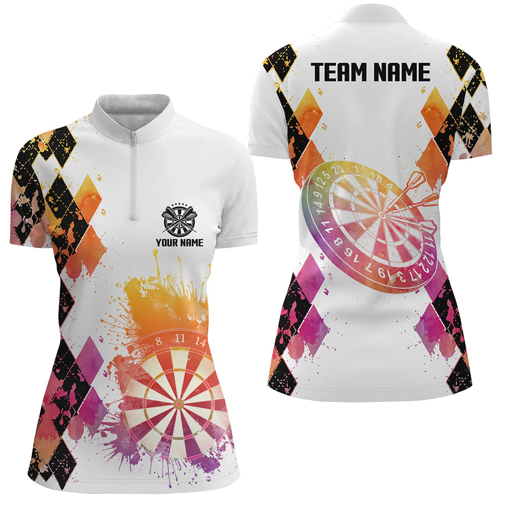 Colorful Watercolor Argyle Pattern Darts Custom Dart