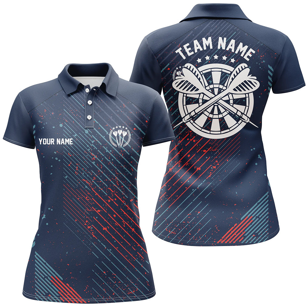 Personalized Red Blue Geometric Pattern Darts Navy Dart