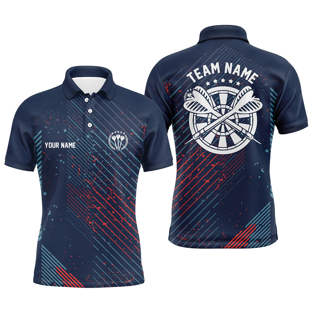Personalized Red Blue Geometric Pattern Darts Navy Dart