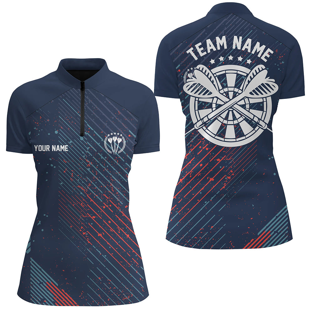Personalized Red Blue Geometric Pattern Darts Navy Dart