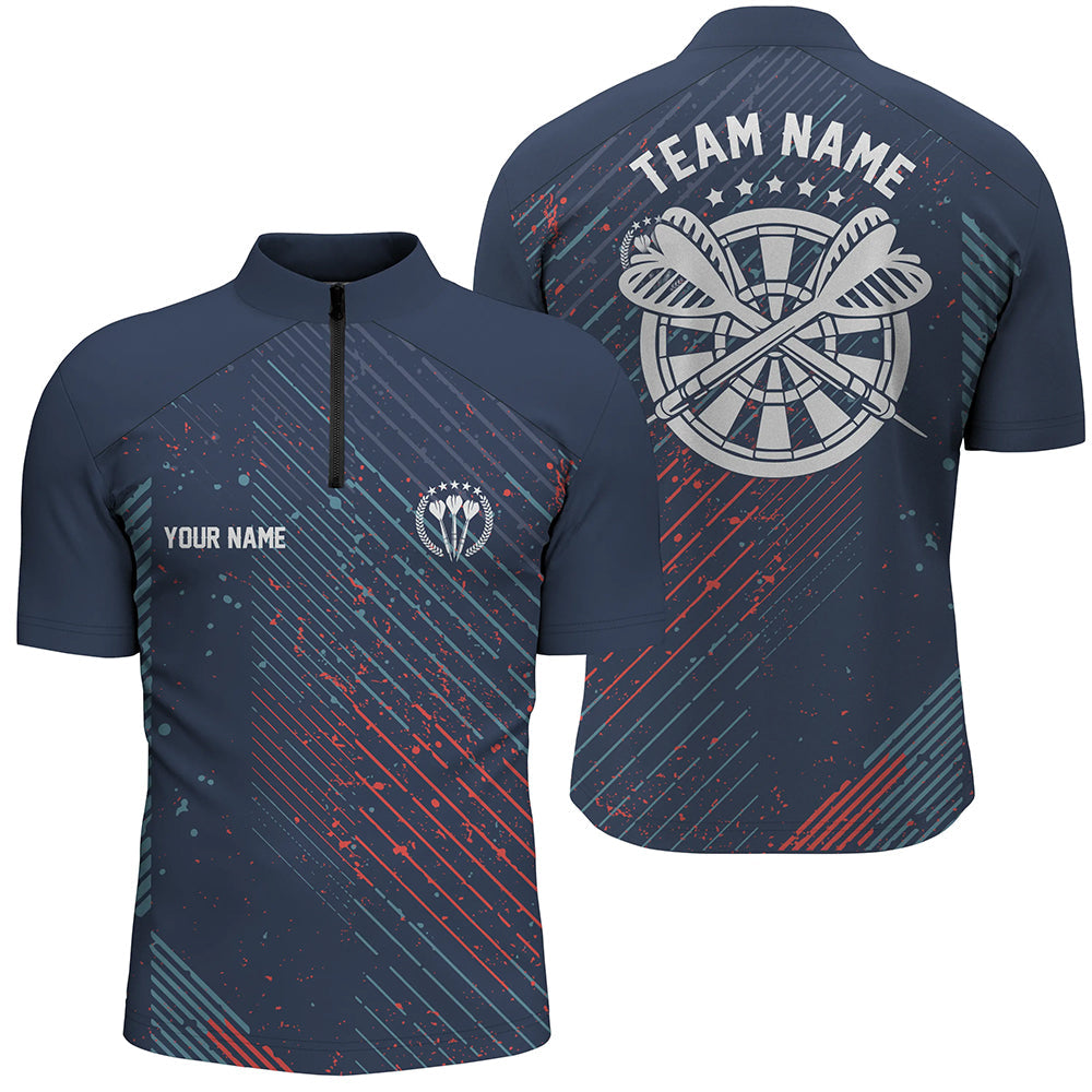 Personalized Red Blue Geometric Pattern Darts Navy Dart