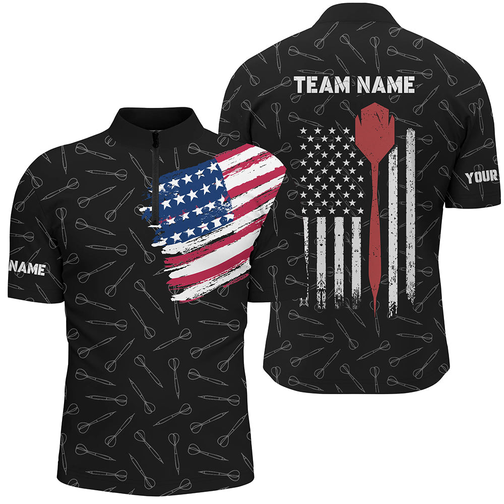 American Flag Darts Quarter-Zip Custom Patriotic Darts Dart