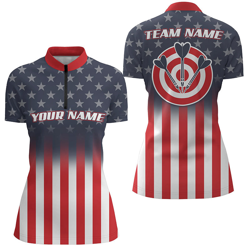 Gradient American Flag Darts Quarter-Zip Custom Patriotic Dart