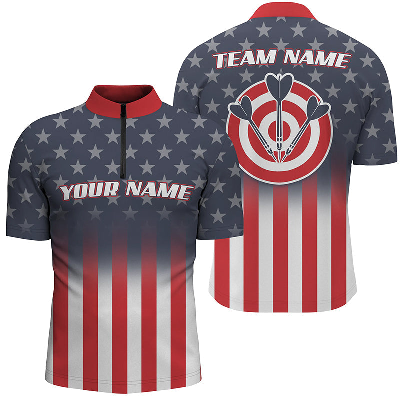 Gradient American Flag Darts Quarter-Zip Custom Patriotic Dart