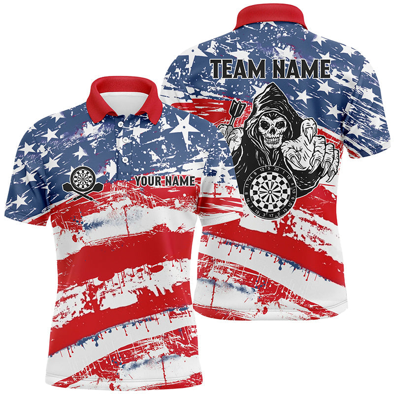 Retro American Flag Skull Darts Quarter-zip Custom Patriotic Darts