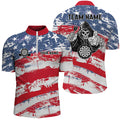 Retro American Flag Skull Darts Quarter-zip Custom Patriotic Darts