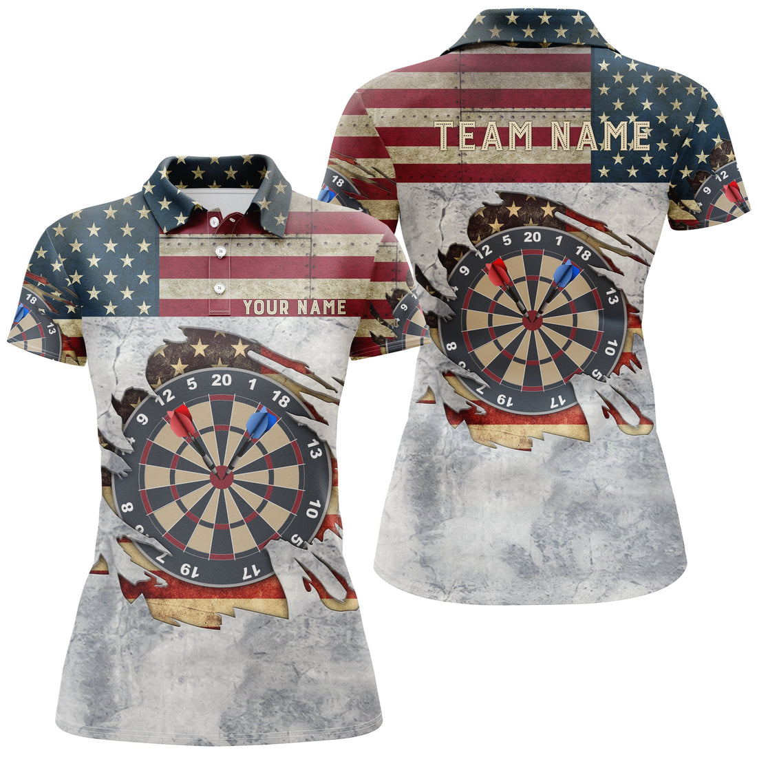 Retro American Flag Darts Custom Name Patriotic Darts